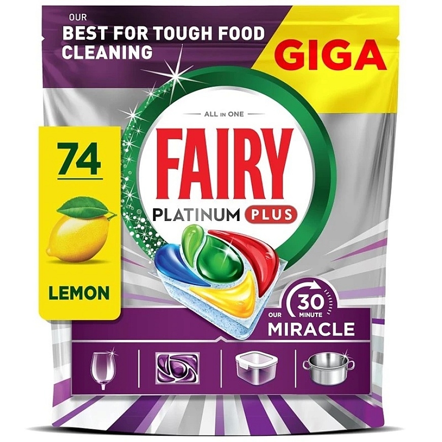 Indaplovių tabletės Fairy Our 30 Minute Miracle Platinum Plus, 74 vnt. – 3