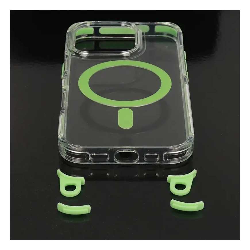 Tel Protect Strap Clear phone case for iPhone 17 green – 3