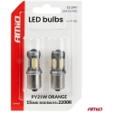 Standard LED Bulbs BAU15S PY21W 2x1860SMD 3030 15SMD Orange 12V 24V AMIO-05002 Standard LED Bulbs BAU15S PY21W 2x1860SMD 3030 15SMD Orange 12V 24V AMIO-05002