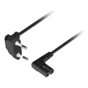 CEE 7/16 į EC 320 C7 Euro (radijo) maitinimo kabelis 1.8m kampu VDE | CA-C7CA-12CC-0018-BK