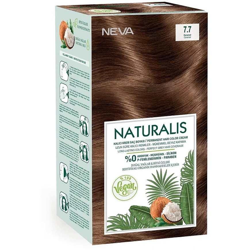 L'Oreal Neva Naturalis ПЕРМАНЕНТНАЯ КРАСКА ДЛЯ ВОЛОС 7.7 Карамель, 150 мл