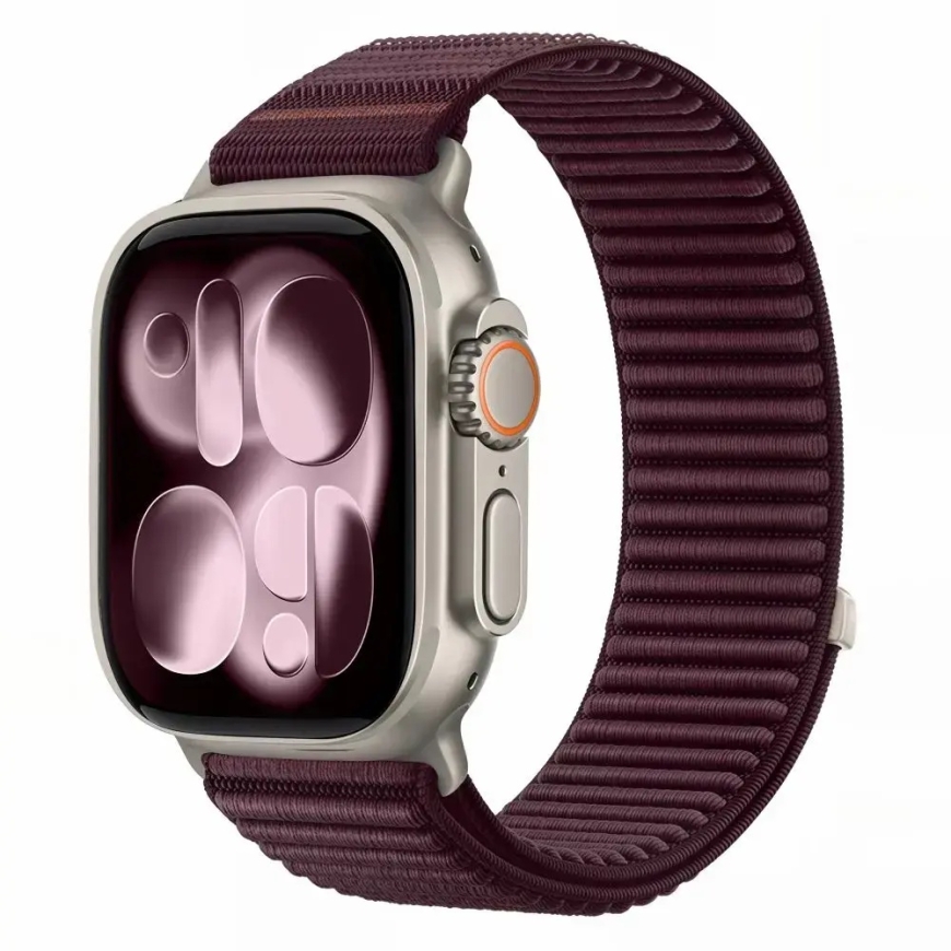 TECH-PROTECT NYLONLOOP APPLE WATCH 8 / 9 / 10 / 11 / 12 / SE (40 / 41 / 42 ММ) ГЛУБОКИЙ БУРГУНДИЙ