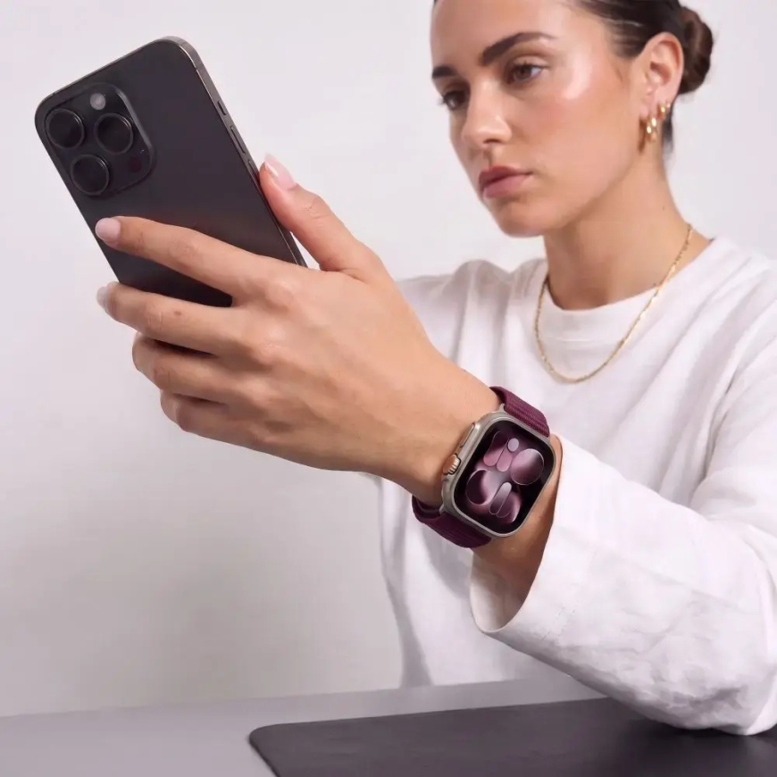 TECH-PROTECT NYLONLOOP APPLE WATCH 8 / 9 / 10 / 11 / 12 / SE (40 / 41 / 42 MM) GILDERIS BURGUNDAS – 4