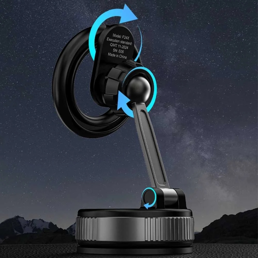 Dudao F24X "MagSafe" compatible car mount with suction cup - black – 3