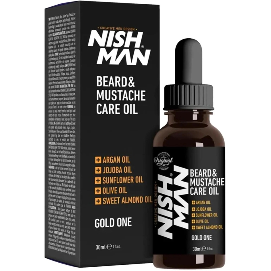 NISHMAN barzdos ir ūsų priežiūros aliejus, 30 ml – 2