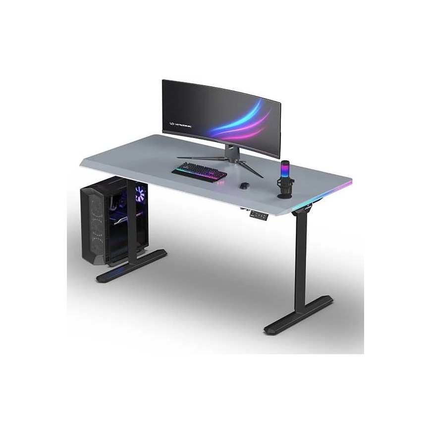 ULTRADESK QUEST žaidimų stalas, 140x70cm, 72-120cm, juoda-kamuolys