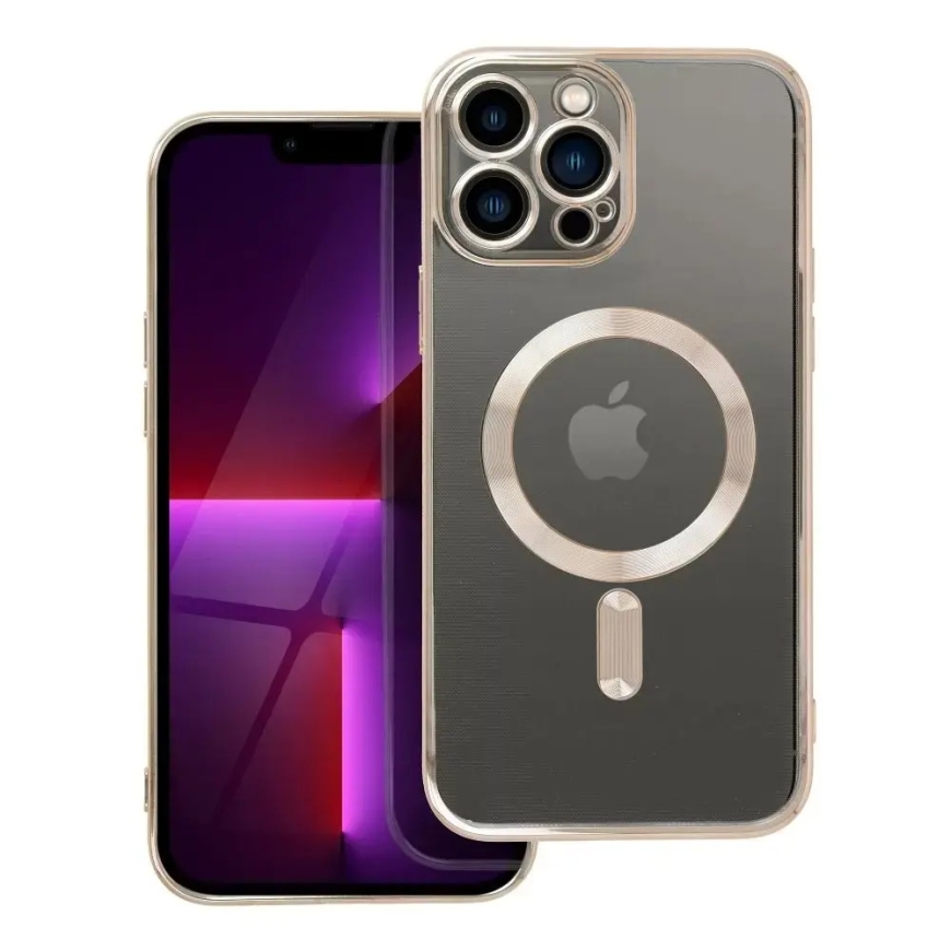 Electro Mag telefono dėklas su MagSafe palaikymu iPhone 13 Pro Max auksinis