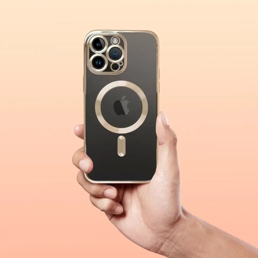 Electro Mag telefono dėklas su MagSafe palaikymu iPhone 13 Pro Max auksinis – 3