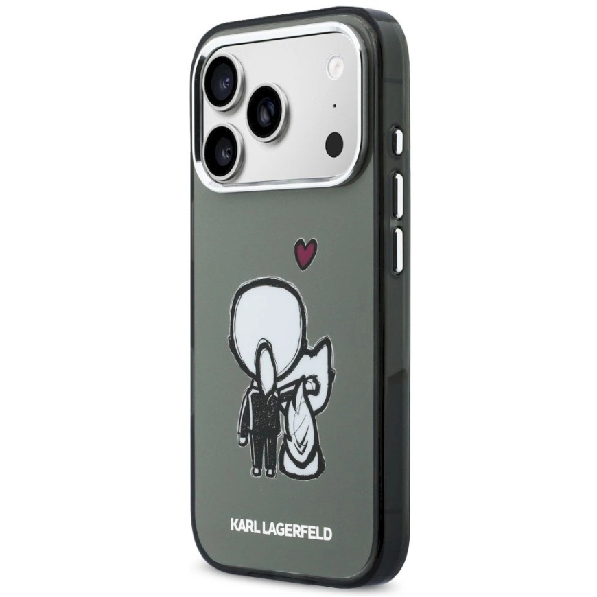 "Karl Lagerfeld Karl & Choupette Back MagSafe" apvalks "iPhone 17 Pro Max" – Melns – 3