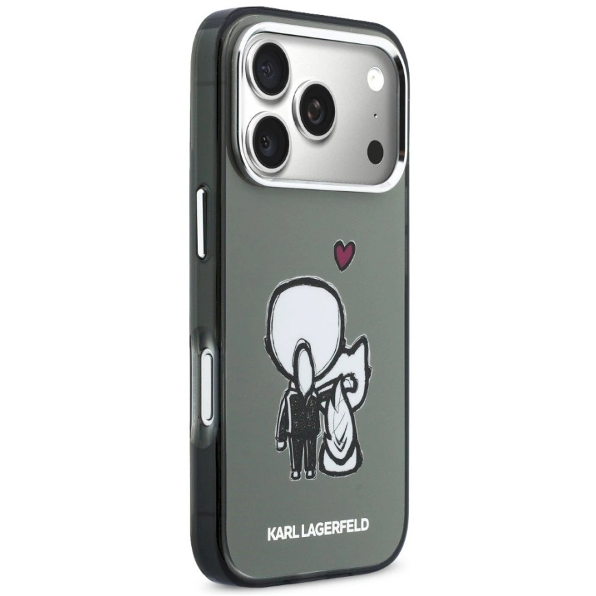 "Karl Lagerfeld Karl & Choupette Back MagSafe" apvalks "iPhone 17 Pro Max" – Melns – 5