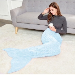 DecoKing Siren Throw Blanket 140 cm, color: pastel blue