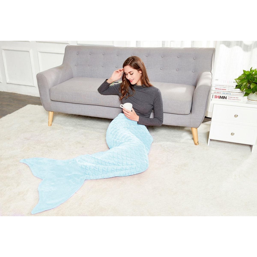 DecoKing Siren Throw Blanket 140 cm, color: pastel blue – 2