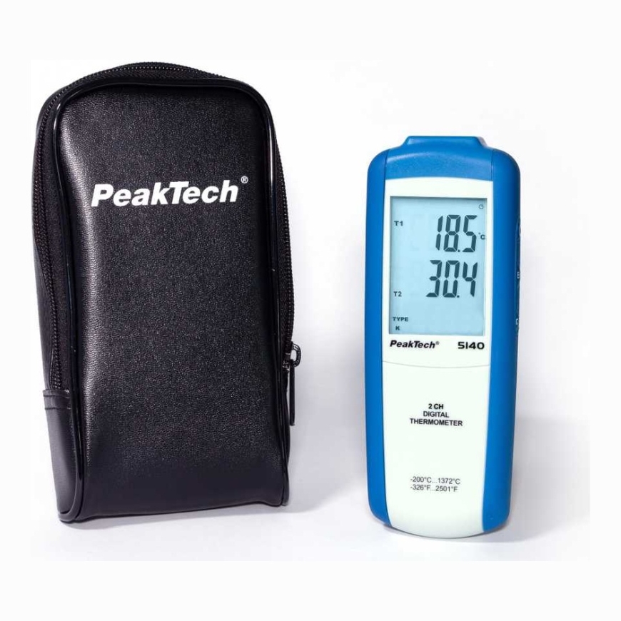 Digital PeakTech 5140 2-channel temperature meter – 2