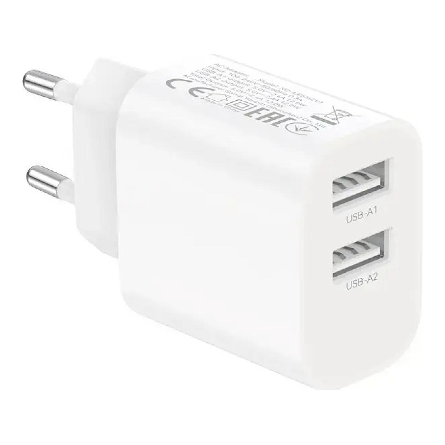 XO seinakä charger CE55 2x USB 2,4A valge + Lightning kaabel – 4