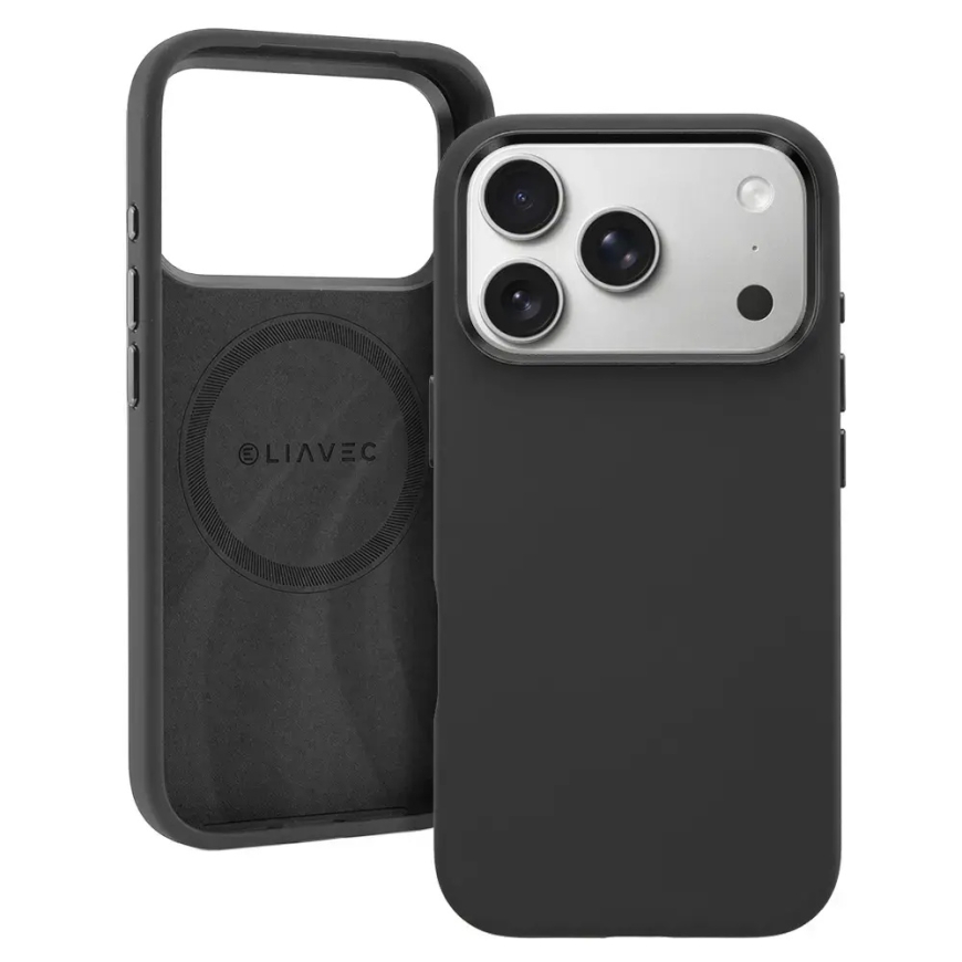 Liavec Silky Case with Metal Camera Frame for Iphone 18 Pro Max/17 Pro Max black