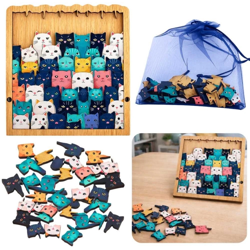 Lean Toys Wooden Puzzle 14 x 13.5 cm 62 pcs.