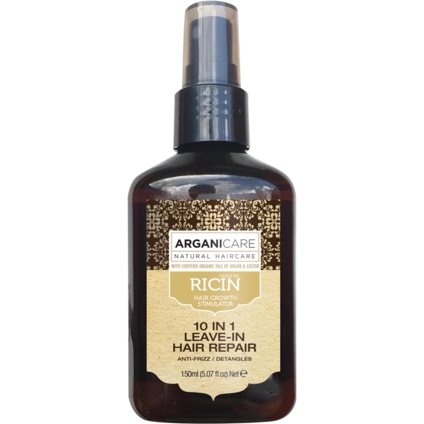 Arganicare 10 in 1 Risi-hiushoitoaine, jätettävä, selvittävä ja pehmentävä, silottava, 150 ml