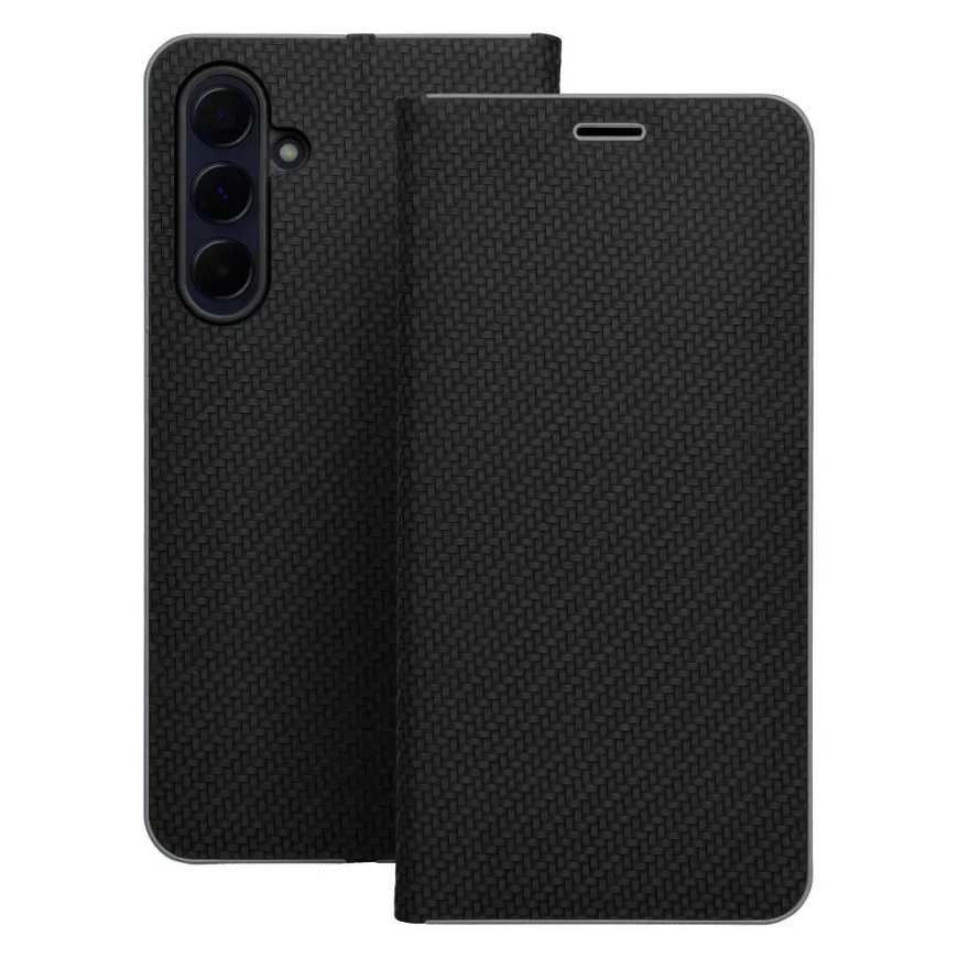 LUNA Book Carbon book type phone case for Samsung Galaxy A13 4G (A135) black – 3