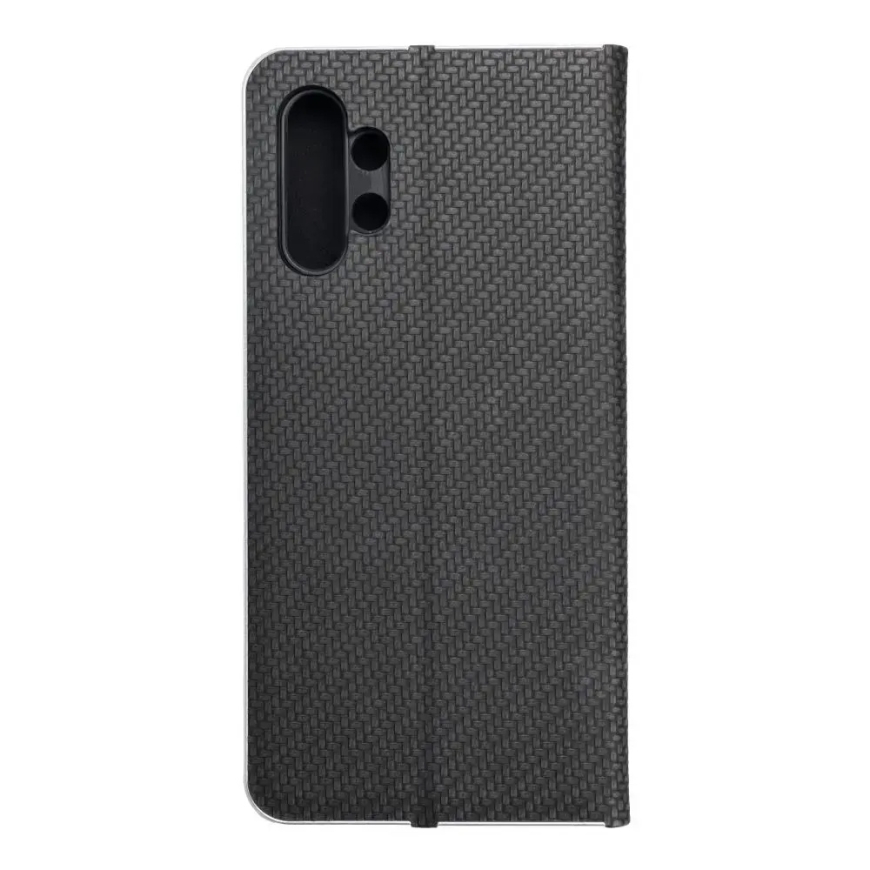 LUNA Book Carbon grāmatveida maciņš telefonam Samsung Galaxy A13 4G (A135) melns – 4