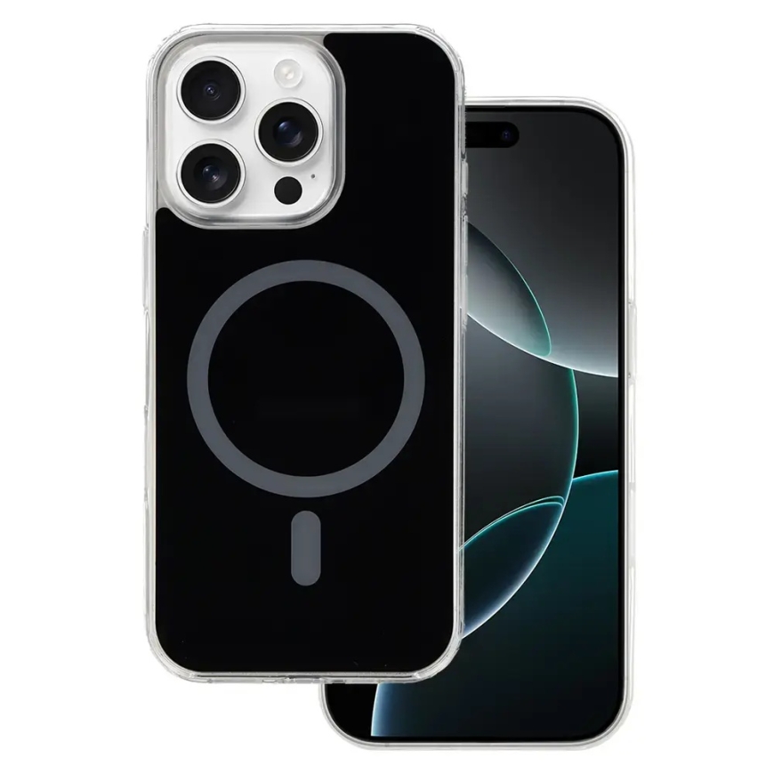 Glossy maciņš ar MagSafe atbalstu telefonam iPhone 16 Pro Max melns
