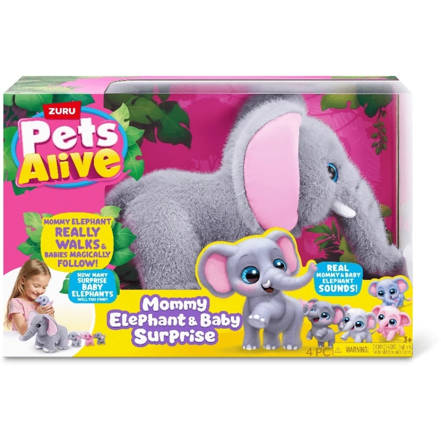 ZURU PETS ALIVE drambliukų mama su mažyliais