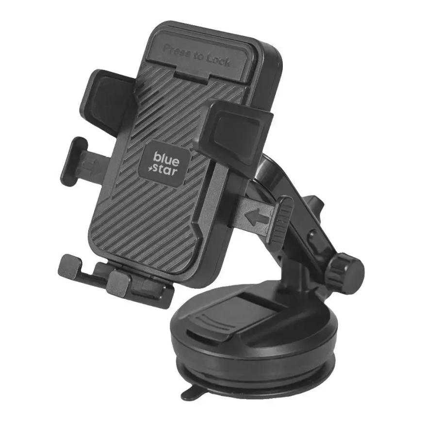 Blue Star Tough Lock automatic car phone holder with suction cup black – 3