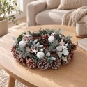 Home Styling Collection Advento wreath with 4 glass candle holders, Ø 30 cm Home Styling Collection Advento wreath with 4 glass candle holders, Ø 30 cm