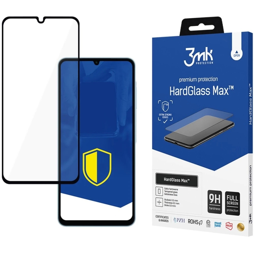 Укрепленное закаленное стекло 3mk HardGlass Max черное для Samsung Galaxy A06 – 2