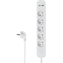 Extension Cord - DPM 5 Sockets With USB-A And USB-C, 1.5 M, White Extension Cord - DPM 5 Sockets With USB-A And USB-C, 1.5 M, White