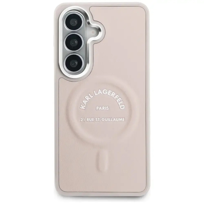 Karl Lagerfeld Embossed Ring RSG Logo чехол и с подставкой для телефона Samsung Galaxy S26 (S942) розовый – 5