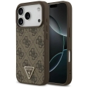 Guess Leather 4G Triangle Strass MagSafe -kotelo iPhone 18 Pro / 17 Pro ruskea Guess Leather 4G Triangle Strass MagSafe -kotelo iPhone 18 Pro / 17 Pro ruskea