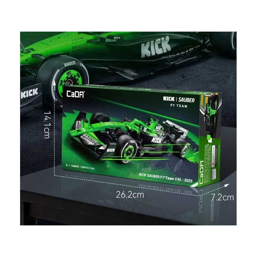 CaDA Constructor Blocks Racing Car "Kick Sauber F1 Team C45 2025", 348 pieces – 3