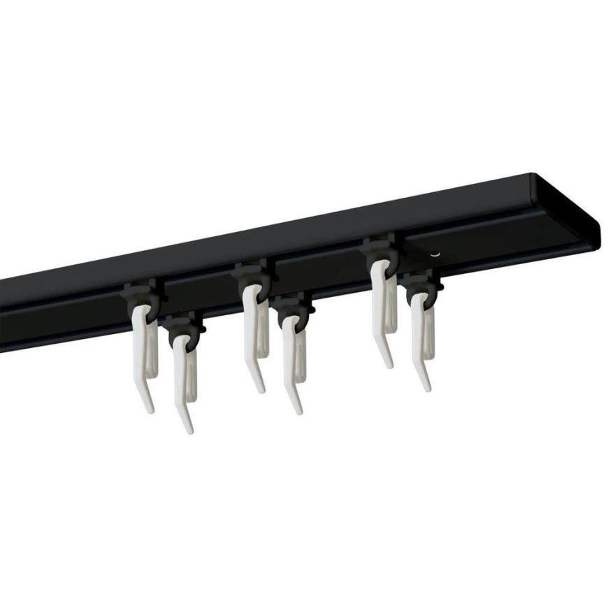 Decastyl Lubinis rail with sliders and clips 150 cm aluminum black double Kowalski