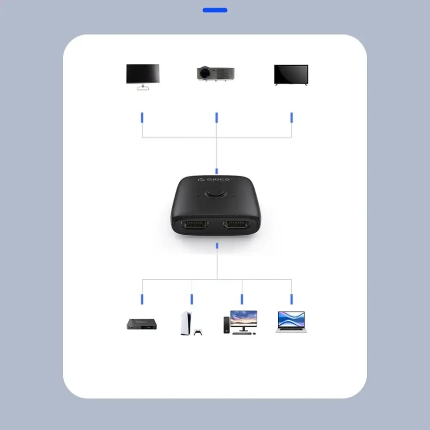 Orico AS2-A1 HDMI adapter kahepoolne jagaja - must – 5