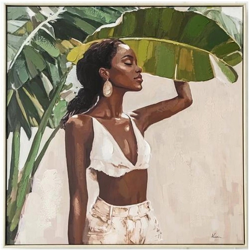 Home4You Paveikslas su rėmu „FAMOUS“, 82,5×82,5 cm, „Rihanna“