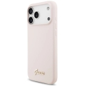 Guess silikona vāks ar metāla logotipu Script un MagSafe, paredzēts iPhone 18 Pro Max / iPhone 17 Pro Max, rozā Guess silikona vāks ar metāla logotipu Script un MagSafe, paredzēts iPhone 18 Pro Max / iPhone 17 Pro Max, rozā