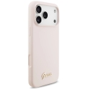 Guess silicone case with metal logo Script and MagSafe, designed for iPhone 18 Pro Max / iPhone 17 Pro Max, pink