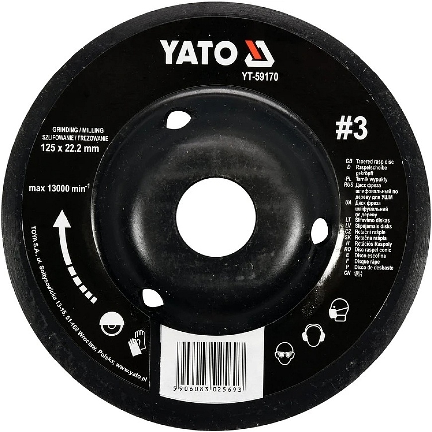 Yato Toya Sa Polija Diska/frēze kokam 125mm, Nr.3 (YT-59170)