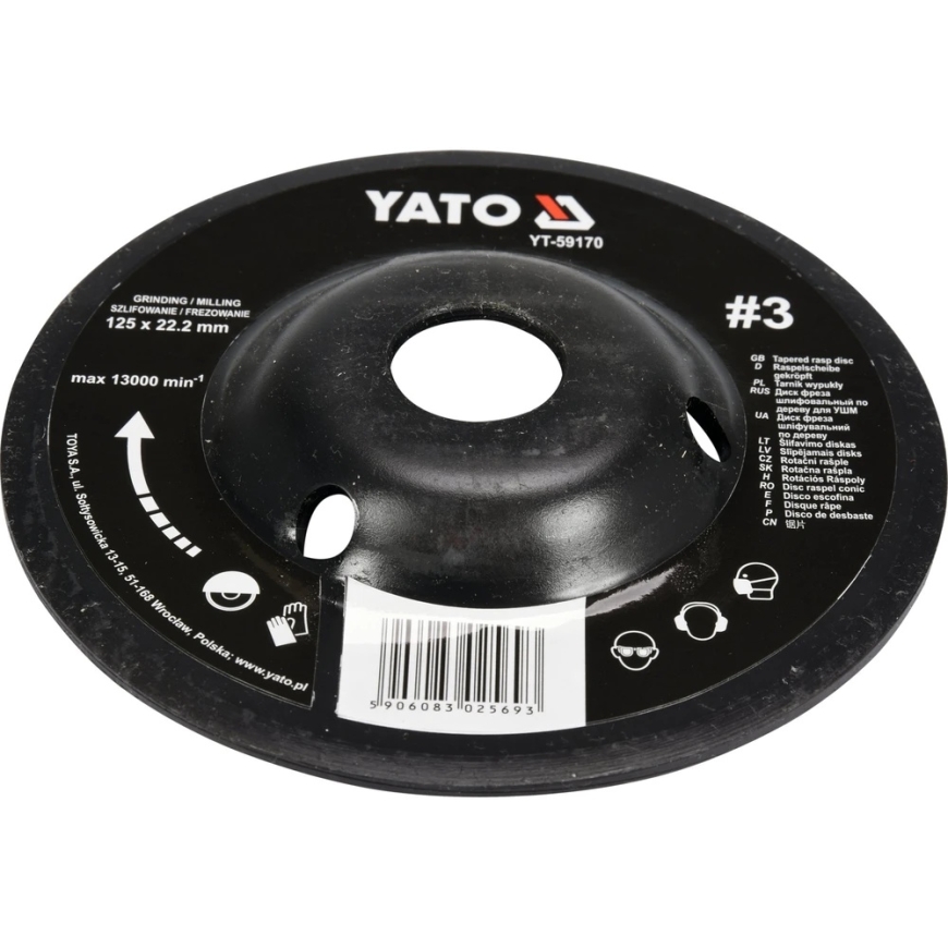 Yato Toya Sa Poola Puidu lõikeplaat/frees 125mm, No3 (YT-59170) – 2