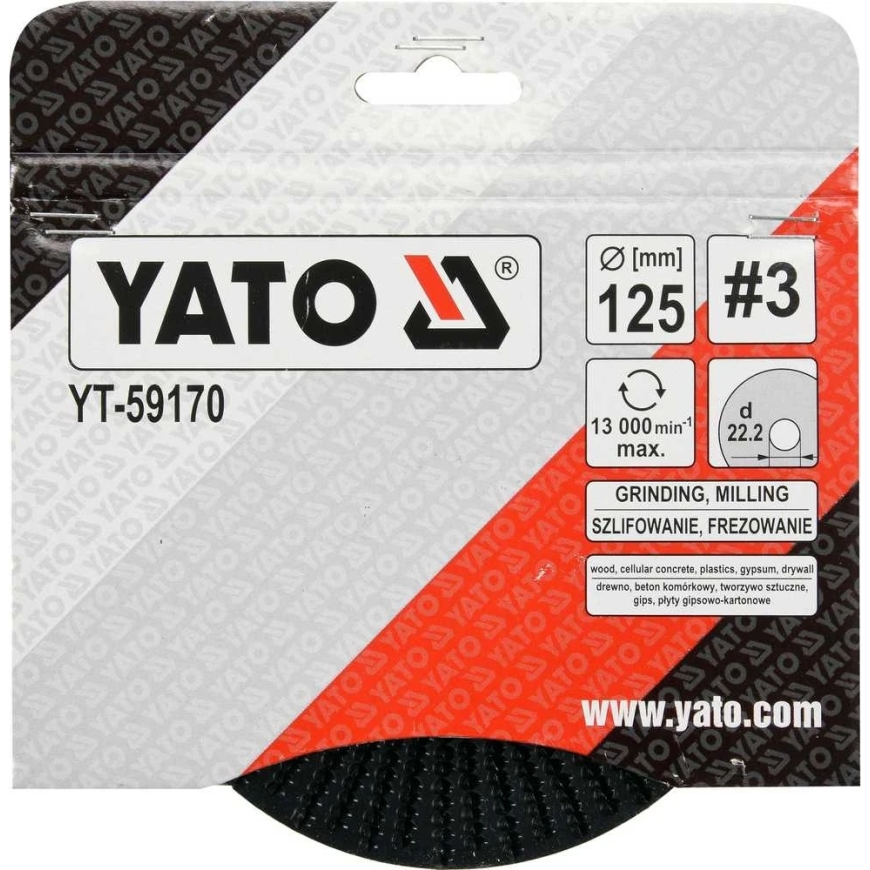 Yato Toya Sa Poola Puidu lõikeplaat/frees 125mm, No3 (YT-59170) – 5