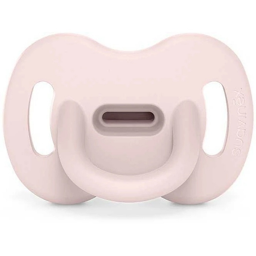 SUAVINEX SYMMETRICAL PHYSIOLOGICAL SILICONE PACIFIER SX PRO, 0-6 MONTHS, ESSENCE ROSE