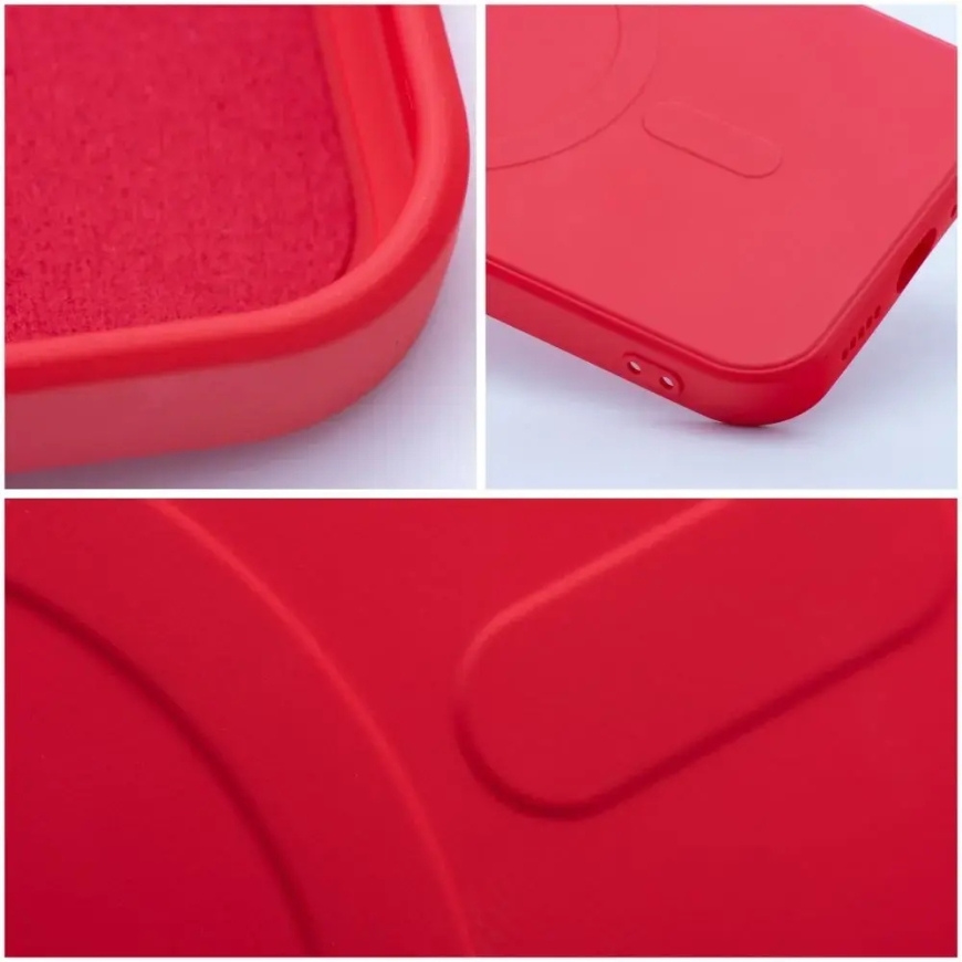 Silicone Mag Cover maciņš ar MagSafe atbalstu telefonam iPhone 12 Mini sarkans – 3