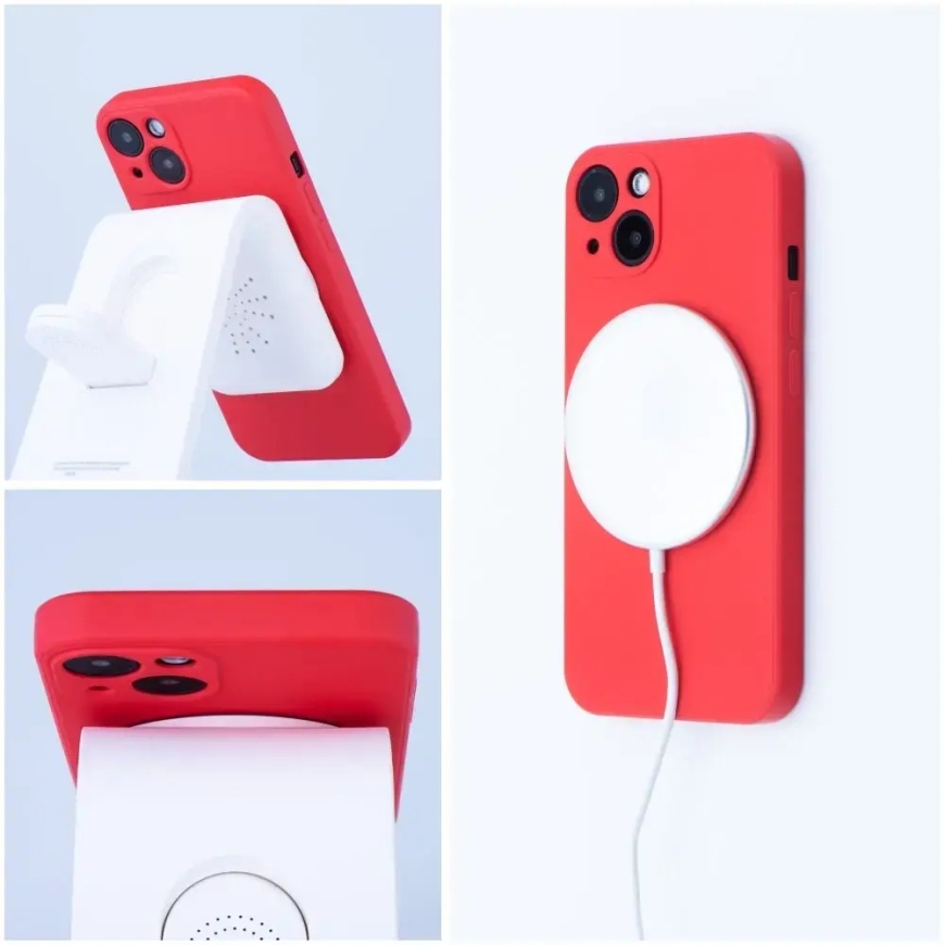 Silicone Mag Cover - puhelintuki MagSafe-tuelle iPhone 12 Mini punainen – 4