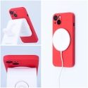 Silicone Mag Cover telefoni ümbris MagSafe toega iPhone 12 Mini punane