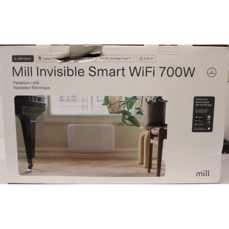 LÕPUS MÜÜDUD. PA700WIFI4 Paneeliradiaator WiFi Gen 4 700 W Sobib ruumidele 9-12 m² Valge IPX4 | Kõrvalolev Nutikas WiFi Küttesea