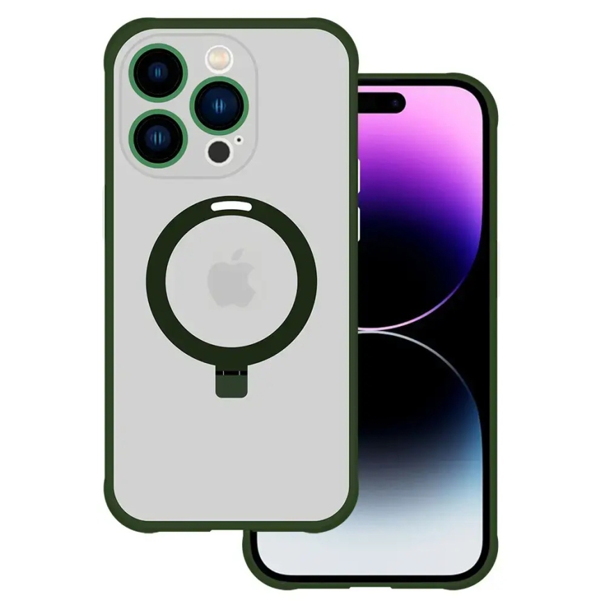 Tel Protect Magical puhelintuki, jossa on tuki ja MagSafe-yhteensopivuus iPhone 14 Pro Max:lle, vihreä
