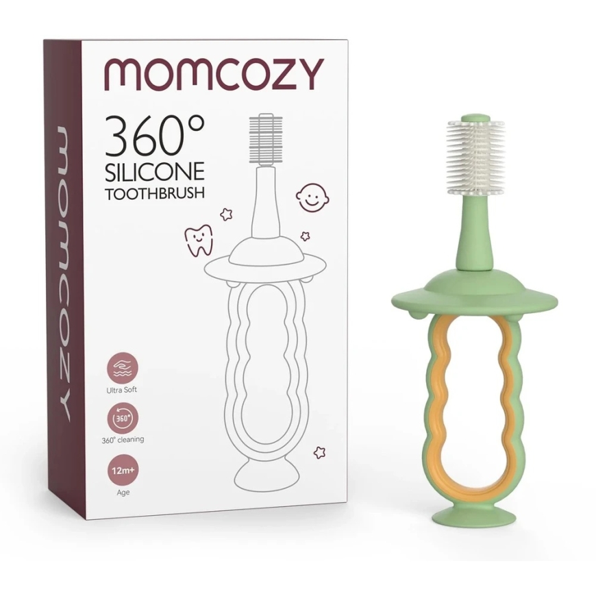 MOMCOZY ITIN SOFT BABY TOOTHBRUSH 360, GREEN