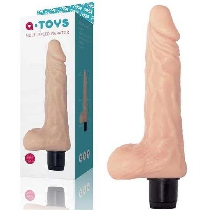 Toyfa A-TOYS, realistinen moninopeuksinen vibraattori, TPE, värinätilat, 14cm