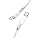 Hoco X70 duomenų perdavimo ir įkrovimo laidas | USB-C į USB-C | PD | 60W | 1m | baltas
