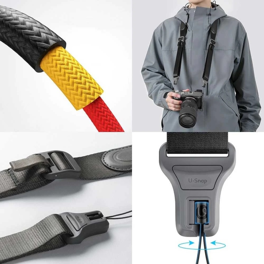 Fotoaparato Dirželis - K&F Concept Ulanzi CSS1 U-Snap Mercury Sidabrinis